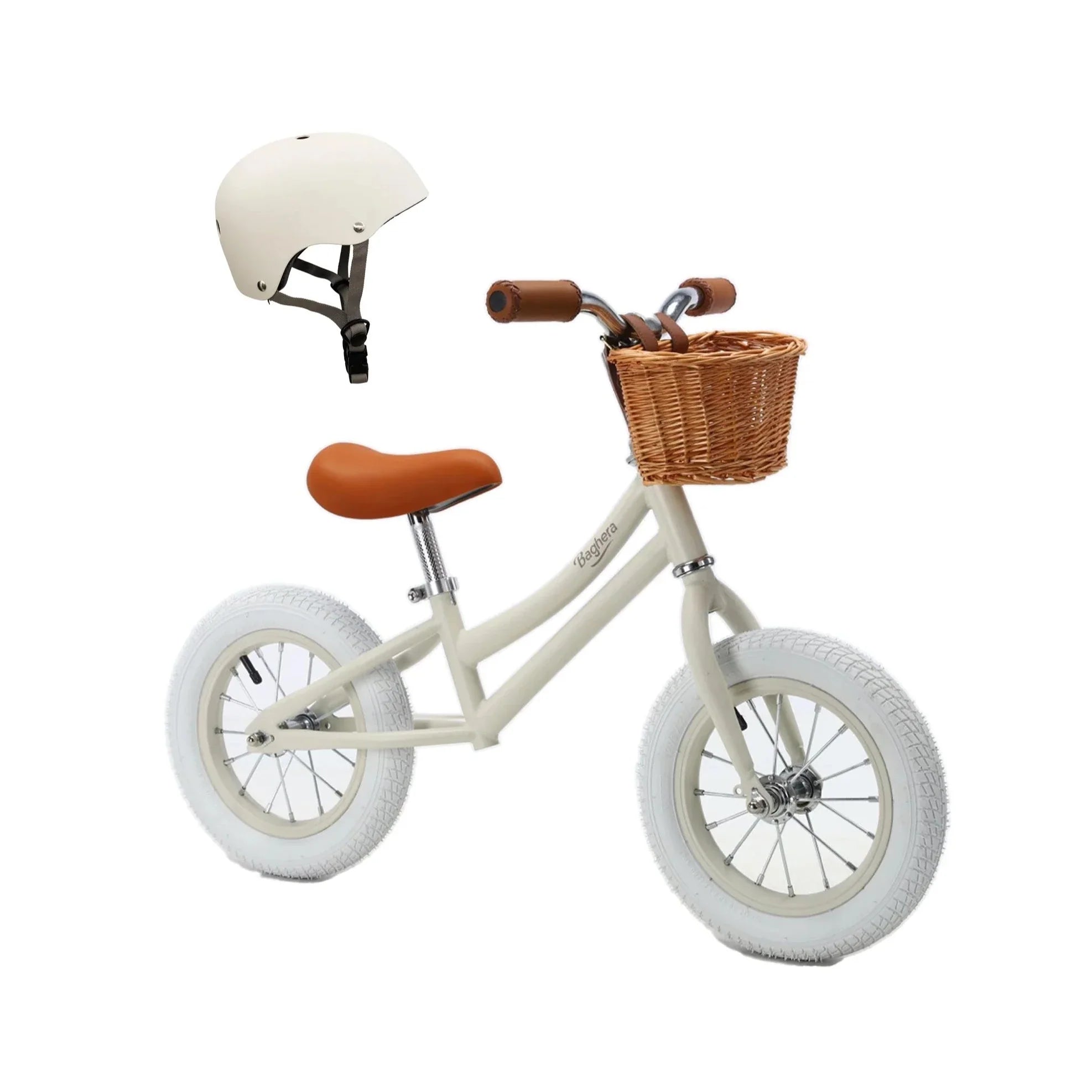 Bicycle BALANCE BIKE Ivory White + Helmet
