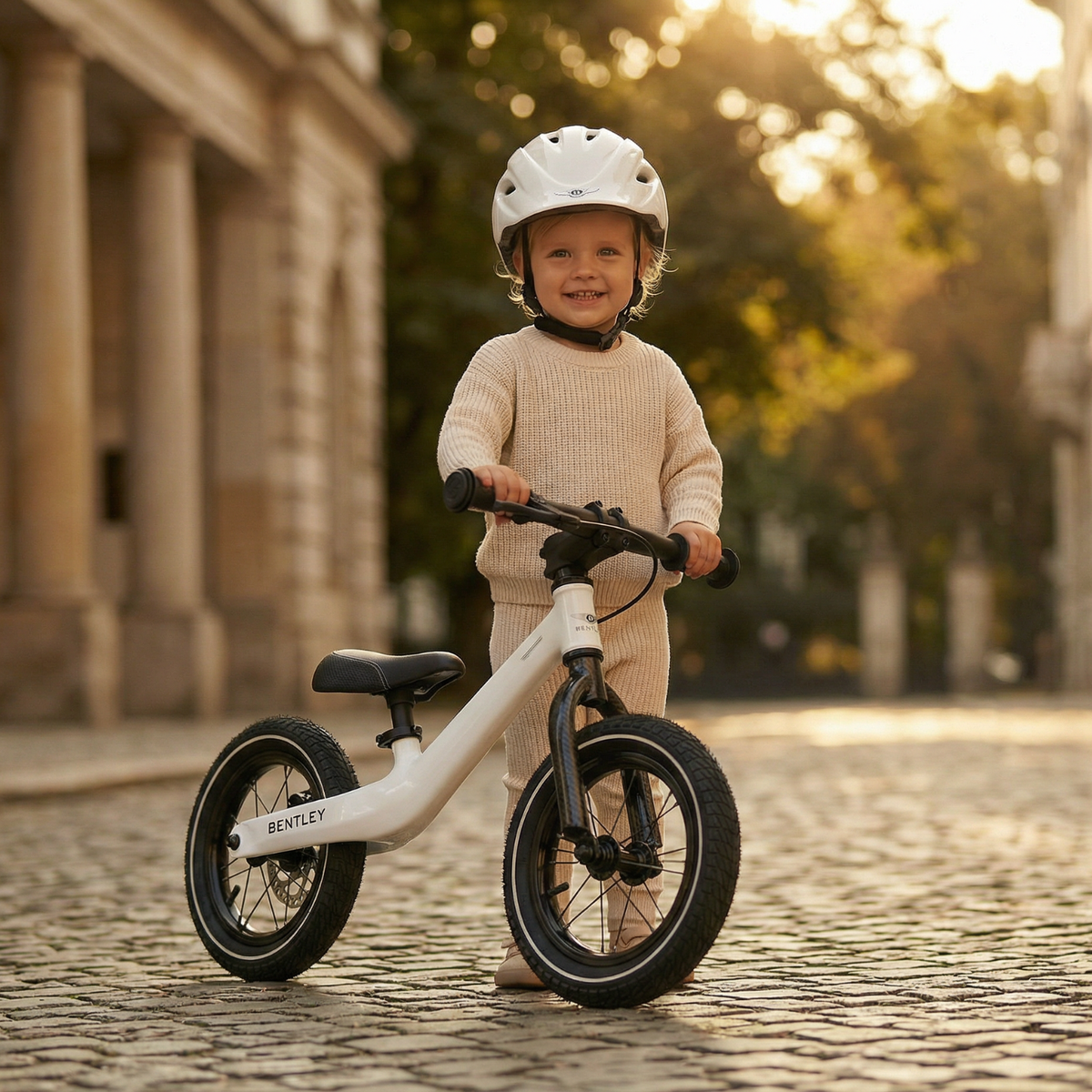 balance bike and helmet Bicycle Ivory White + adjustable fit Why Parents And Toddlers Love