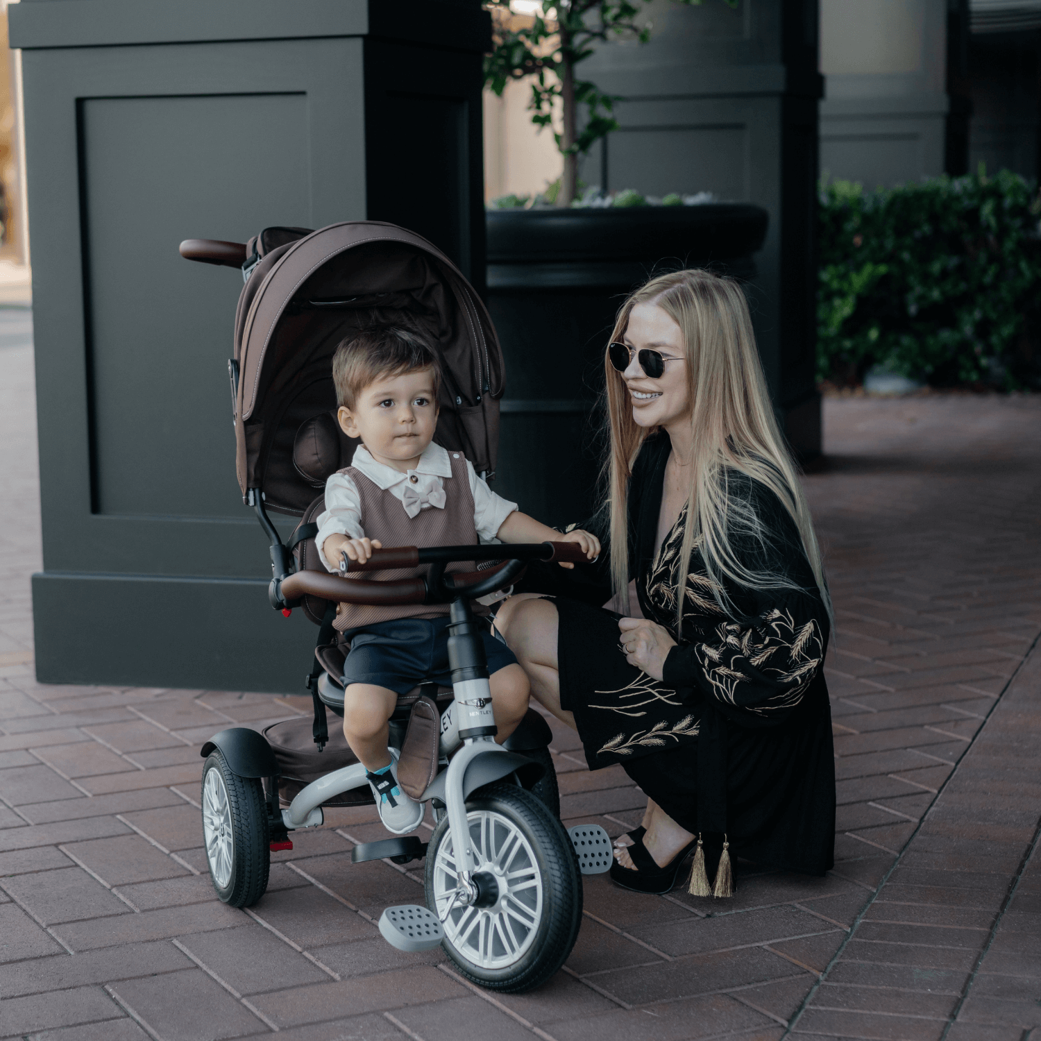 White Satin Bentley 6 in 1 Stroller Trike